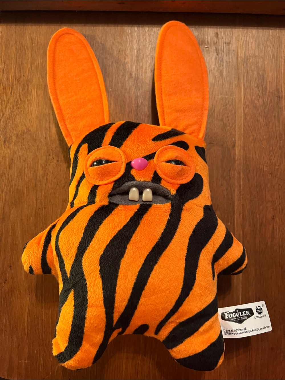 Orange & Black Striped Fuggler Rabid Rabbit Plush Toy